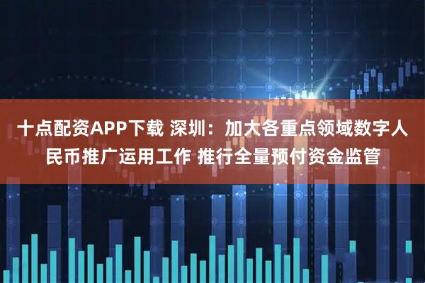 十点配资APP下载 深圳：加大各重点领域数字人民币推广运用工作 推行全量预付资金监管