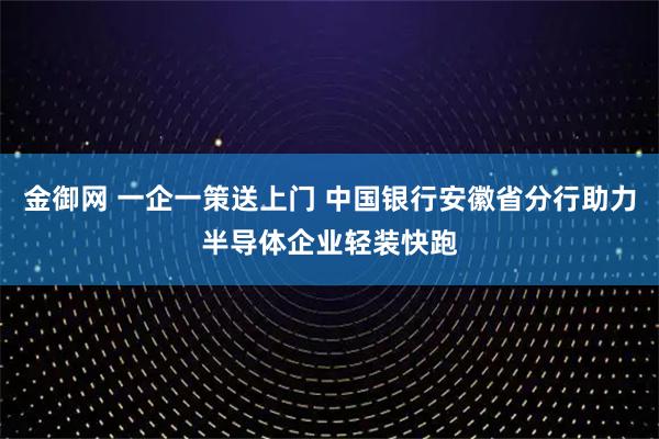 金御网 一企一策送上门 中国银行安徽省分行助力半导体企业轻装快跑