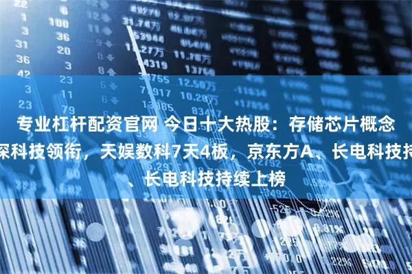 专业杠杆配资官网 今日十大热股:存储芯片概念扎堆,深科技领衔,天娱数科7天4板,京东方A、长电科技持续上榜